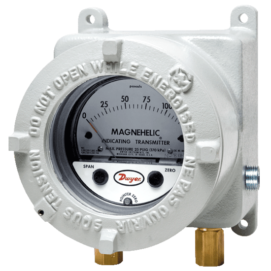 Dwyer Magnehelic Differential Pressure Indicating Transmitter, Series AT2605